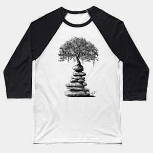 Fleeting Harmony Black and White Baseball T-Shirt